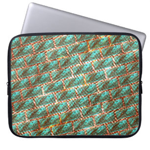 Brick effect, light blue spotted, grazes division. laptop sleeve