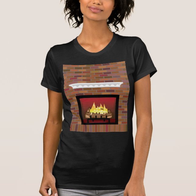 Brick Fireplace vector T-Shirt (Front)