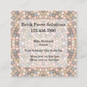 Brick Home Construction Paver Services Square Business Card