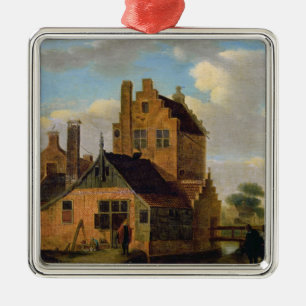 Brick Houses Metal Tree Decoration