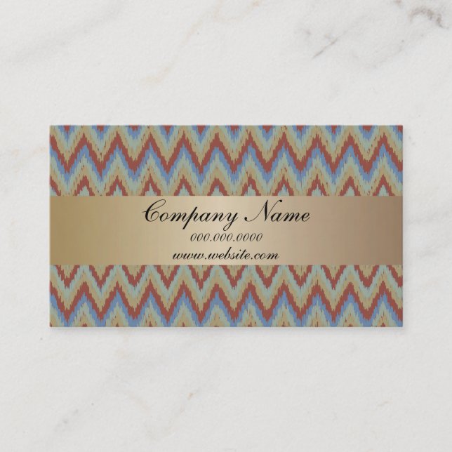 Brick Ikat ZigZag Pocket 2019 Calendar Business Card (Front)
