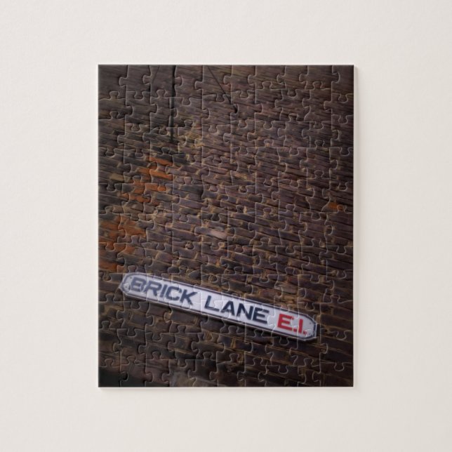 Brick Lane - London - Street Sign - 8x10 - 110 pc Jigsaw Puzzle (Vertical)