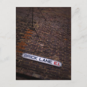 Brick Lane - Street Sign - London - Postcard