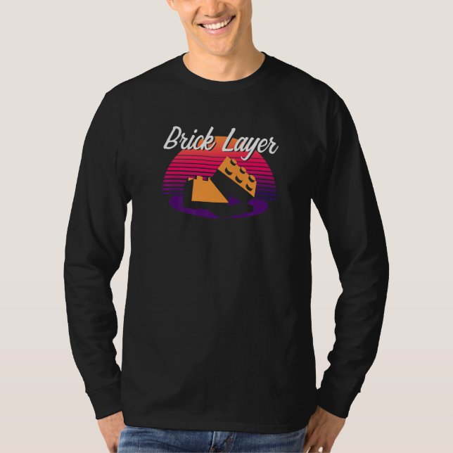 Brick Layer Big Building Blocks Master Builder Eng T-Shirt (Front)