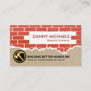 Brick Laying Cement Plaster Renovation Works Business Card