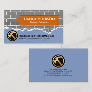 Brick Laying Masonry Plastering Works Construction Business Card