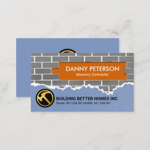 Brick Laying Masonry Plastering Works Construction Business Card