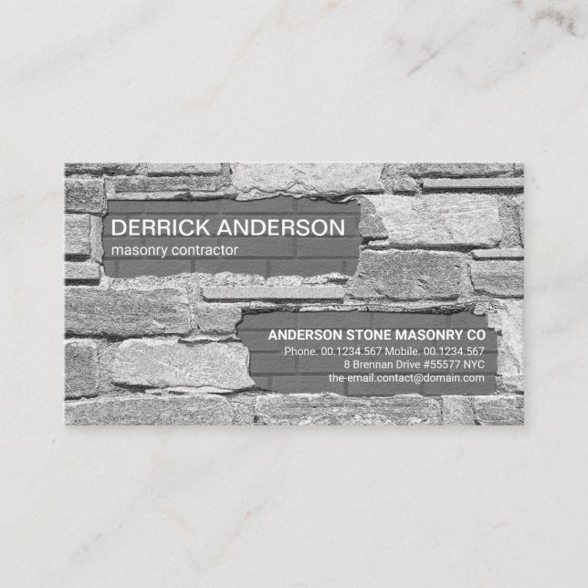 Brick Laying Renovation Construction Handyman Business Card (Front)