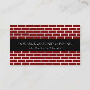 Brick Mason Black/Fire Red Brick Business Card
