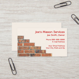 Brick Mason Masonry Business Card