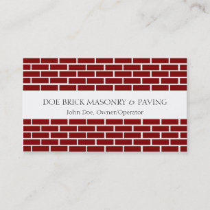 Brick Mason W/W Fire Red Brick Business Card
