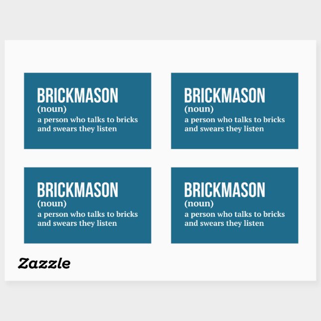 Brick Masonry Humour Definition Rectangular Sticker (Sheet)