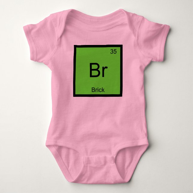 Brick Name Chemistry Element Periodic Table Baby Bodysuit (Front)