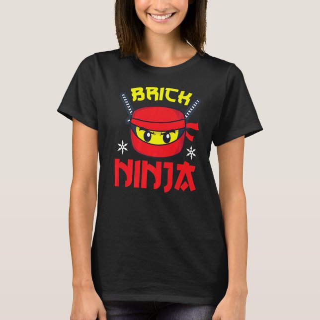 Brick Ninja Master Builder Bricks Building Blocks  T-Shirt (Front)