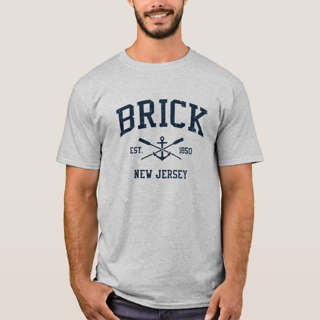 Brick NJ Vintage Navy Crossed Oars & Anchor T-Shirt (Front)