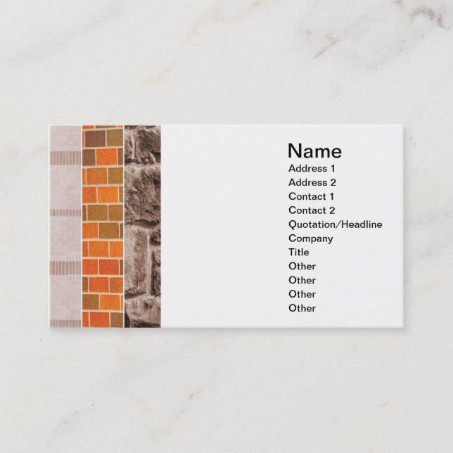 brick or stone collage business card (Front)