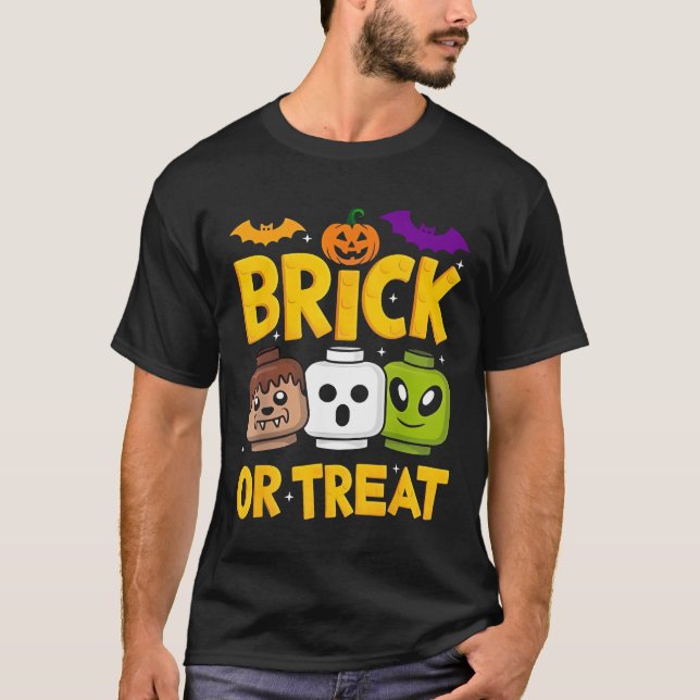 Brick or Treat Halloween Master Builder Blocks Bui T-Shirt (Front)