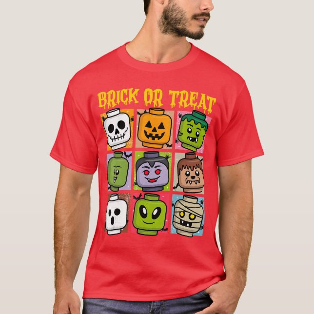 Brick or Treat Halloween Master Builder Blocks Bui T-Shirt (Front)