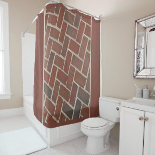 Brick Pattern Shower Curtain