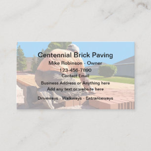 Brick Paving Cement Construction Business Card