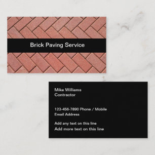 Brick Paving Construction Services Business Card