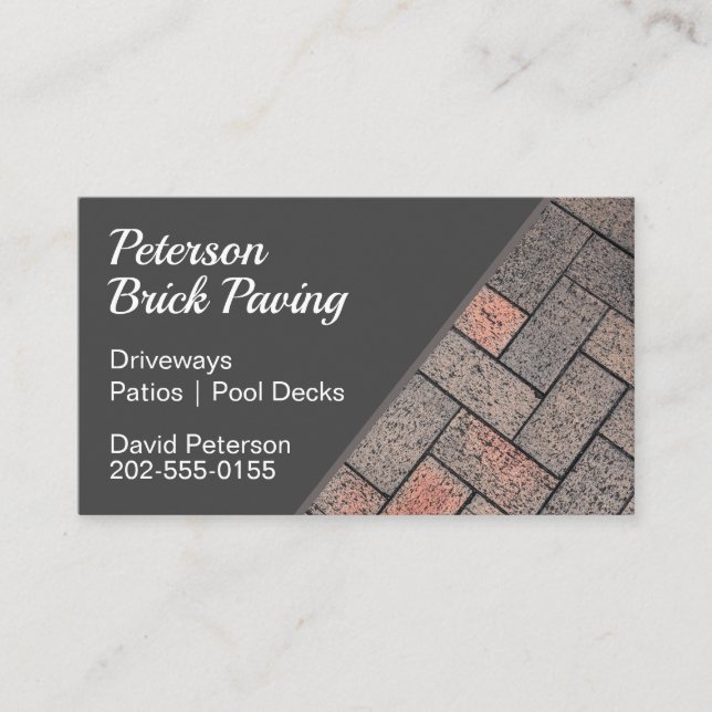 Brick Paving Driveway Construction Business Card (Front)