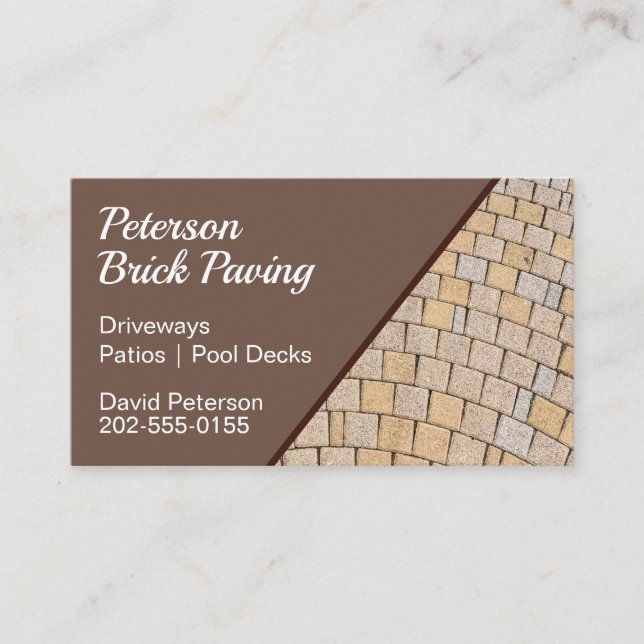 Brick Paving Patio Construction Business Card (Front)