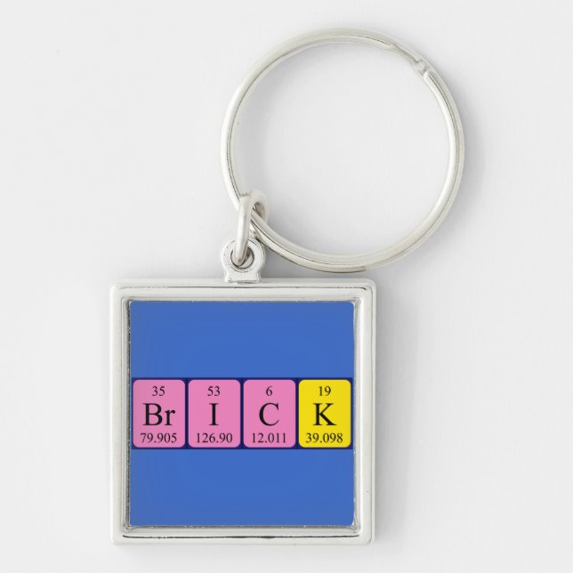 Brick periodic table name keyring (Front)