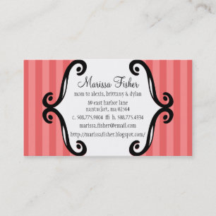 Brick Red Charming Striped Mummy Calling / Card
