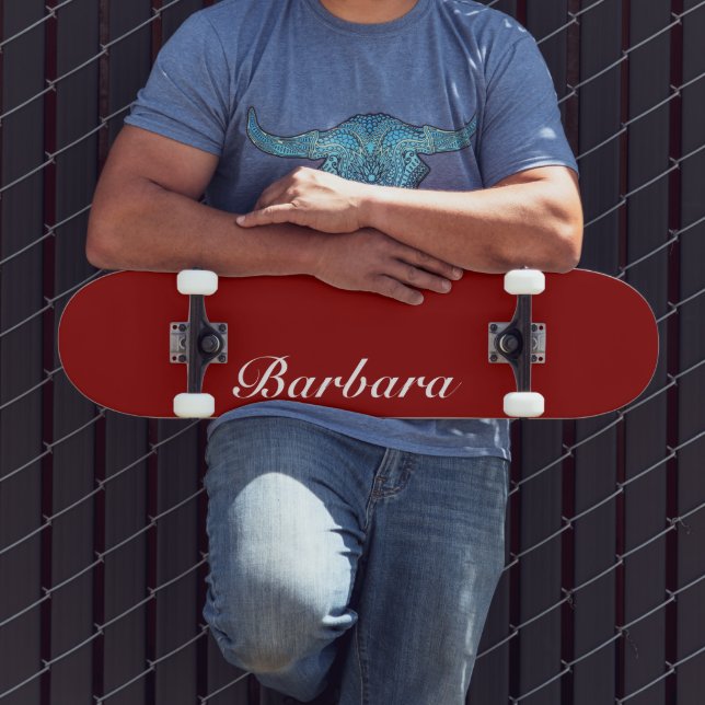 Brick Red Elegant Name | Classic Trendy  Skateboard (Outdoor 3)