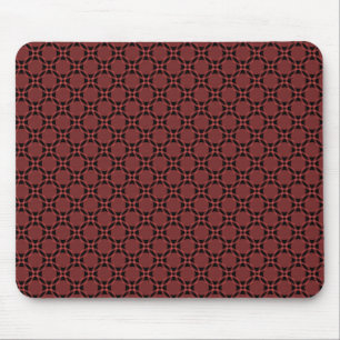 Brick Red Funky Circles Mousepad