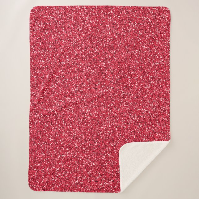 Brick Red Glitter Sherpa Blanket (Front)