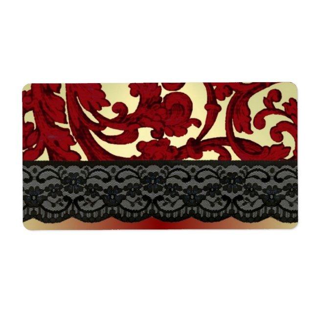 Brick red & gold damask (Front)