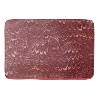 brick red marble print bath mat