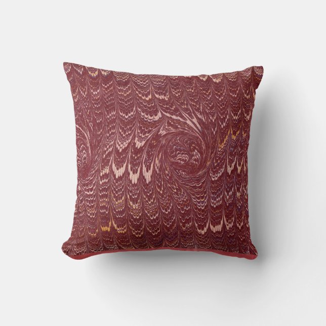 brick red marble print cushion (Front)