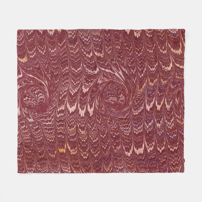 brick red marble print fleece blanket (Front (Horizontal))