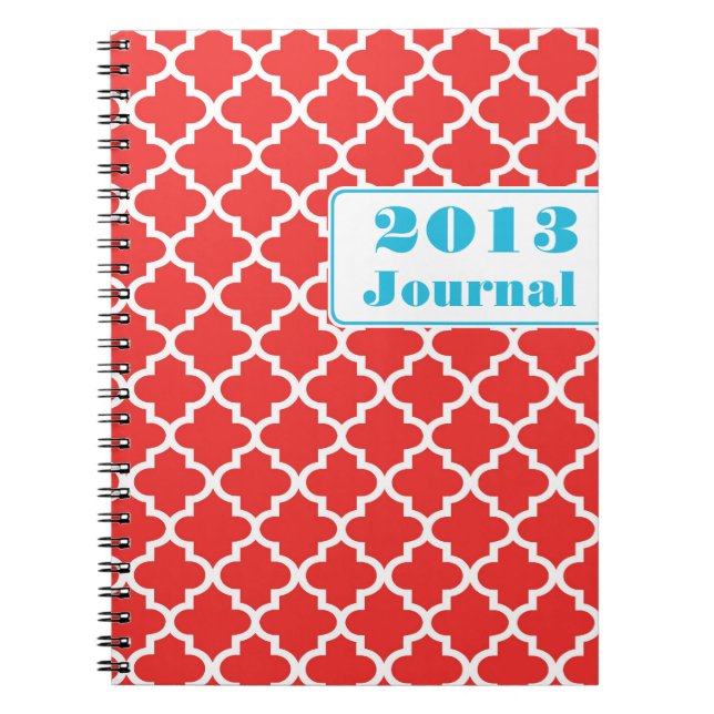 Brick red Moroccan tile trendy annual journal (Front)