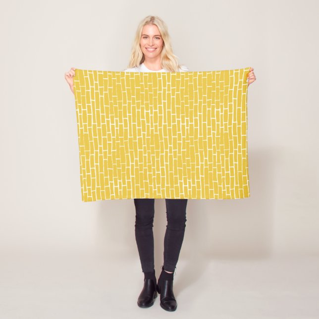 Brick Road - Yellow & transparent Fleece Blanket (In Situ)