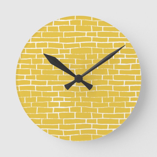 Brick Road - Yellow & transparent Round Clock (Front)