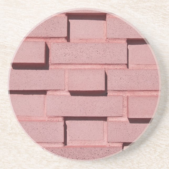 Brick, Rock, Stone Series---Pink Brick Coaster (Front)