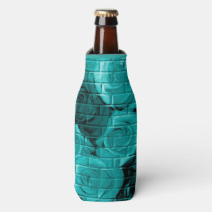Brick Roses 03 Teal-Drink Bottle Cooler-Koozie Cooler