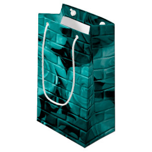 Brick Roses 03 Teal-Small Gift Bag
