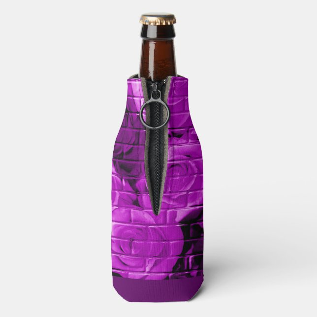 Brick Roses-04-Purple-Drink Bottle Cooler-Koozie Bottle Cooler (Bottle Back)