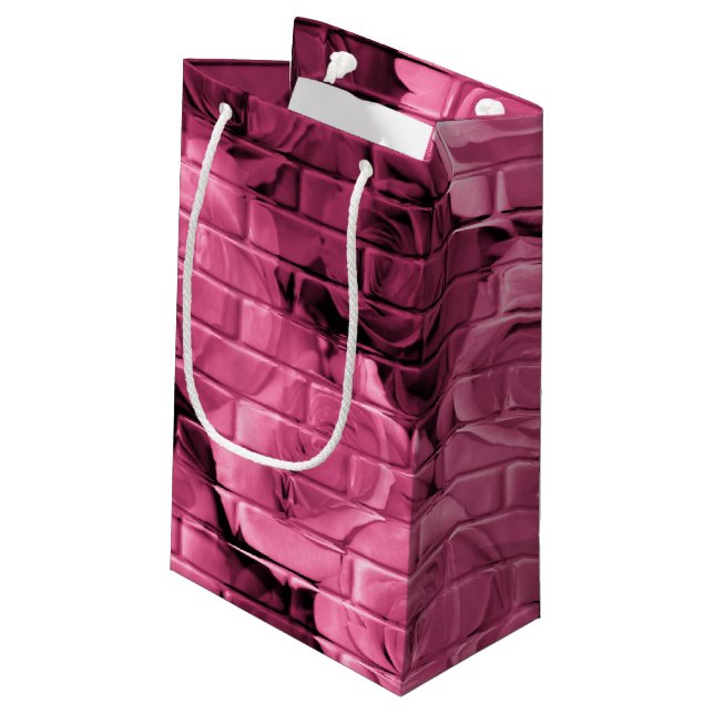 Brick Roses 10 Plum-Small Gift Bag (Back Angled)