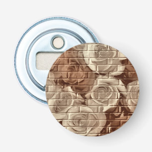 Brick Roses 13 Brown-Round Bottle Opener