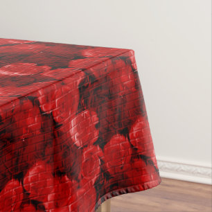 BRICK ROSES 2, RED-52x70 COTTON TABLECLOTH