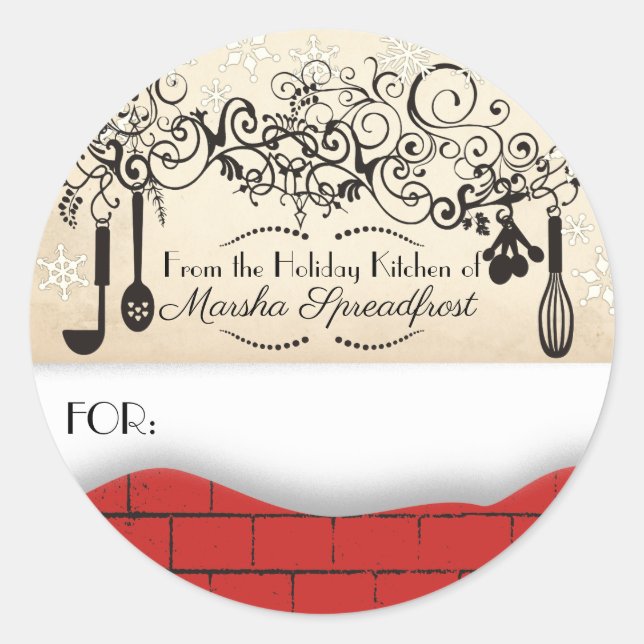 Brick snow Christmas from the kitchen of sticker (Front)