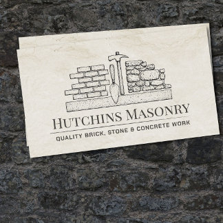 Brick Stone Concrete Masonry Contractor Business Card