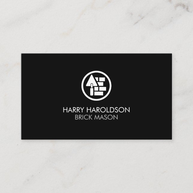 Brick Stone Mason Masonry Construction Business Card (Front)