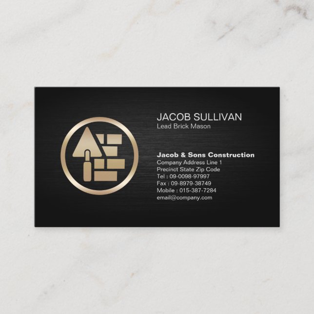Brick Stone Mason Masonry Construction Business Card (Front)